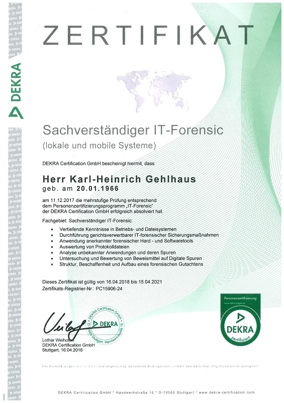 zertifikat it forensik detail karl heinrich gehlhaus